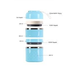 Mavi 2 Katman Yemek Termosu