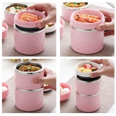 Pembe 2 Katman Yemek Termosu