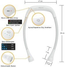 FRELSO Şarjlı Led Boyun Lamba Taşınabilir Kitap Okuma Lambası (Beyaz)