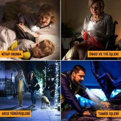 FRELSO Şarjlı Led Boyun Lamba Taşınabilir Kitap Okuma Lambası (Siyah)