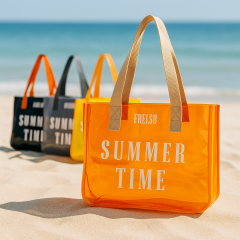 Frelso Şeffaf Plaj Çantası-Kahve