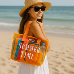 Frelso Şeffaf Plaj Çantası-Turuncu